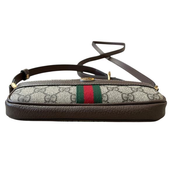 Gucci GG Supreme Ophidia Mini Crossbody Bag Beige/Ebony Coated Canvas NEW - Picture 8 of 14
